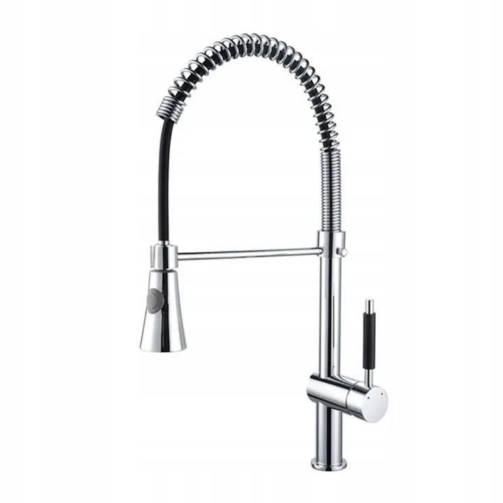 Baterie sanitara cu dus extractibil, Forb, LUKA, crom, 360° rotativa, rezistenta la pete, inclusiv accesorii de montaj