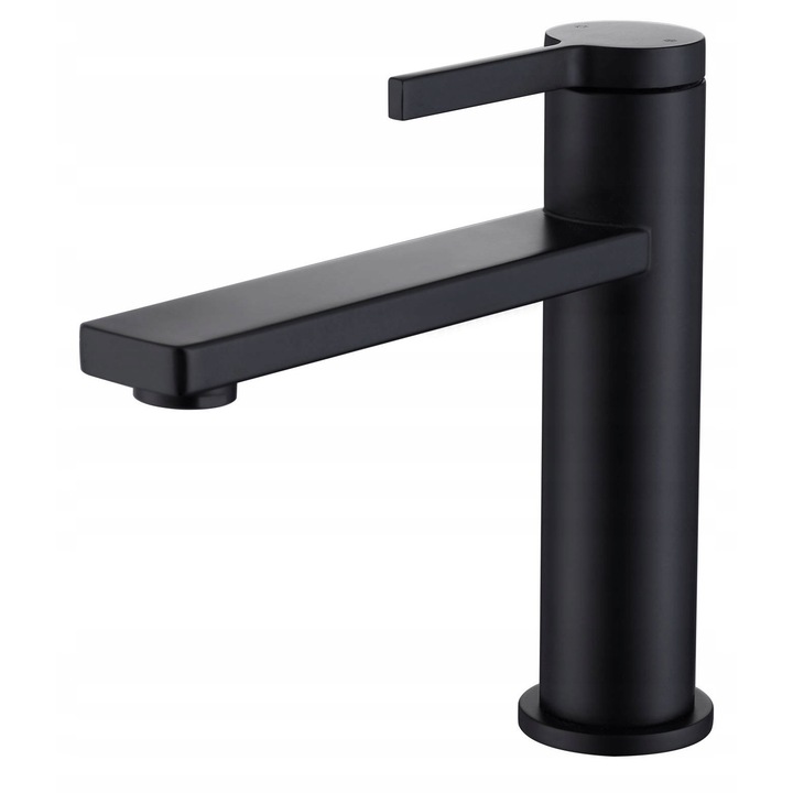 Baterie umywalkowa Forb, model Trogir, mosiadzu, neagra, design modern, cu perlator, set complet de montaj