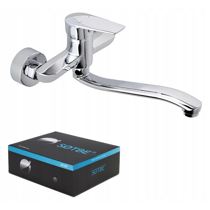 SOTBE GAULA konyhai csaptelep, 30 cm-es forgatható kifolyóval, sárgarézből, krómozott