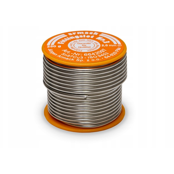 Spoiwo lutownicze KNM Trade 250g 2,5mm pentru cupru, temperatura de lucru 110C, utilizare in instalatii de apa