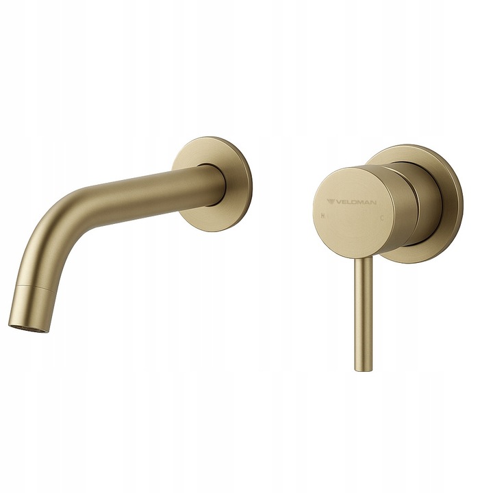 Baterie umywalkowa Scienna Costa, montaj podtynkowy, finisaj auriu, set cu EBOX