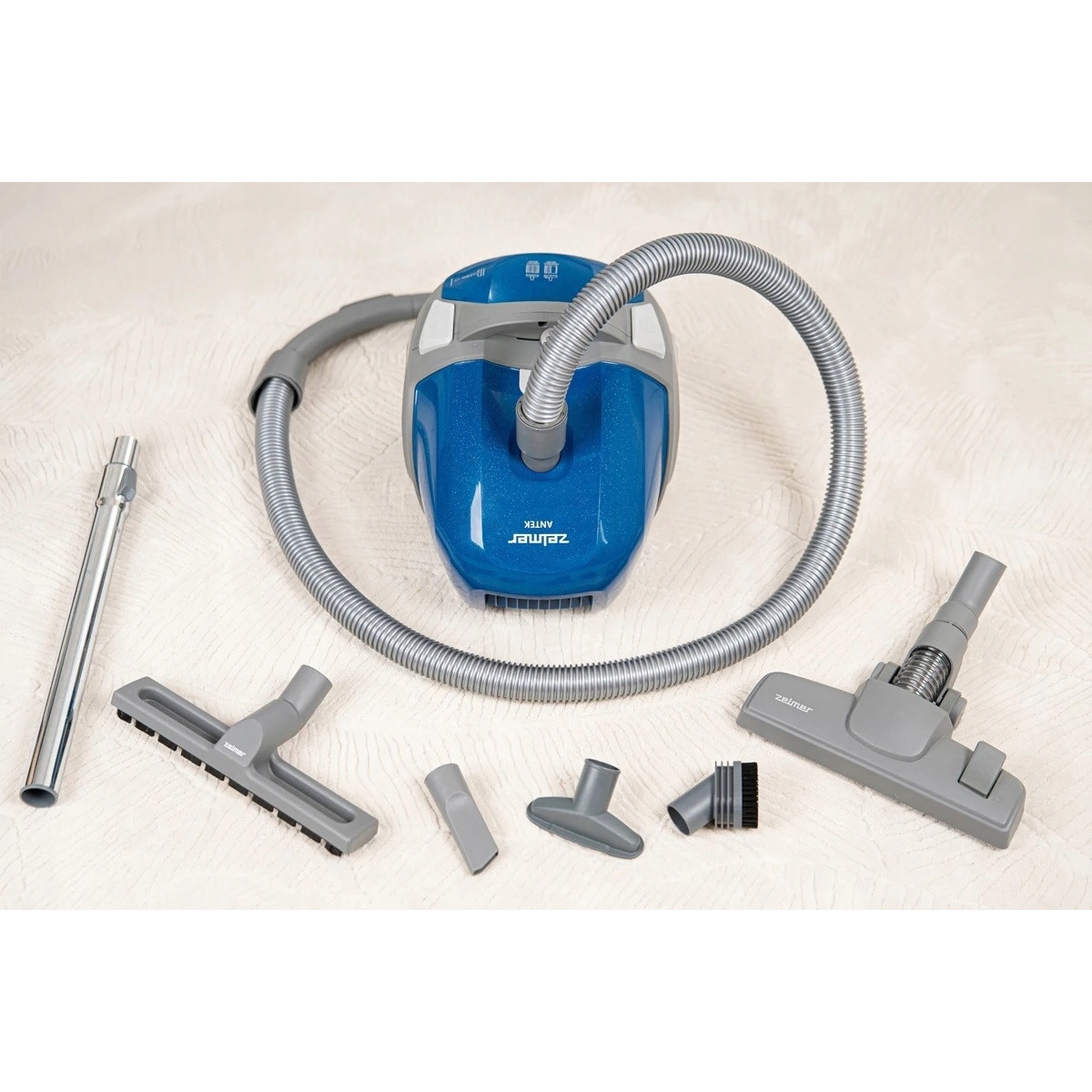 Aspirator Zelmer ZVC351 Antek, 900W, 3,5L, filtru HEPA 13, culoare albastra, set accesorii
