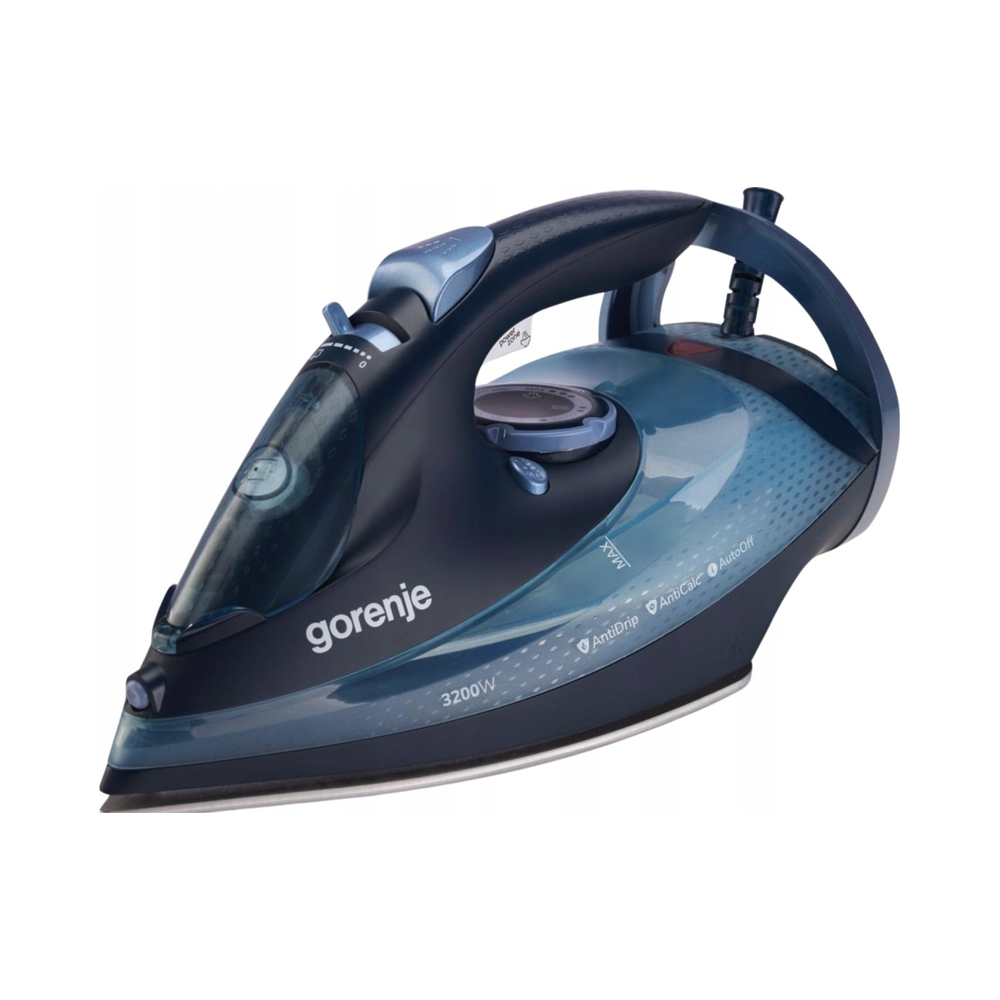 Fier de calcat cu abur Gorenje SIH3200DB 3250W, ceramica, 40g/min, albastru, 150x138x315mm