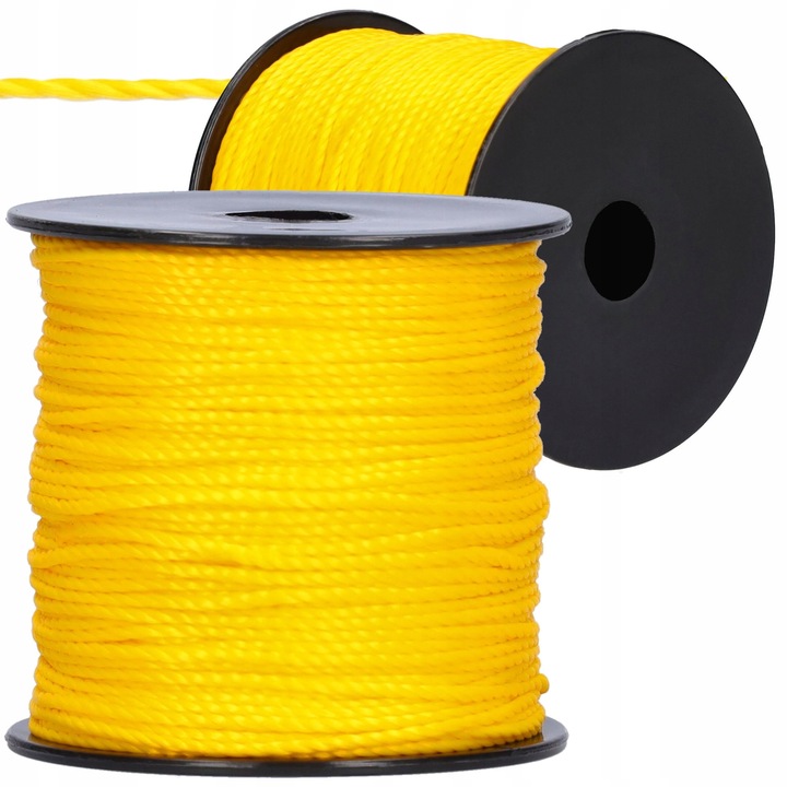 Строителен канап ToolSpace, 100м, жълт, здрав, комплект от 12 броя