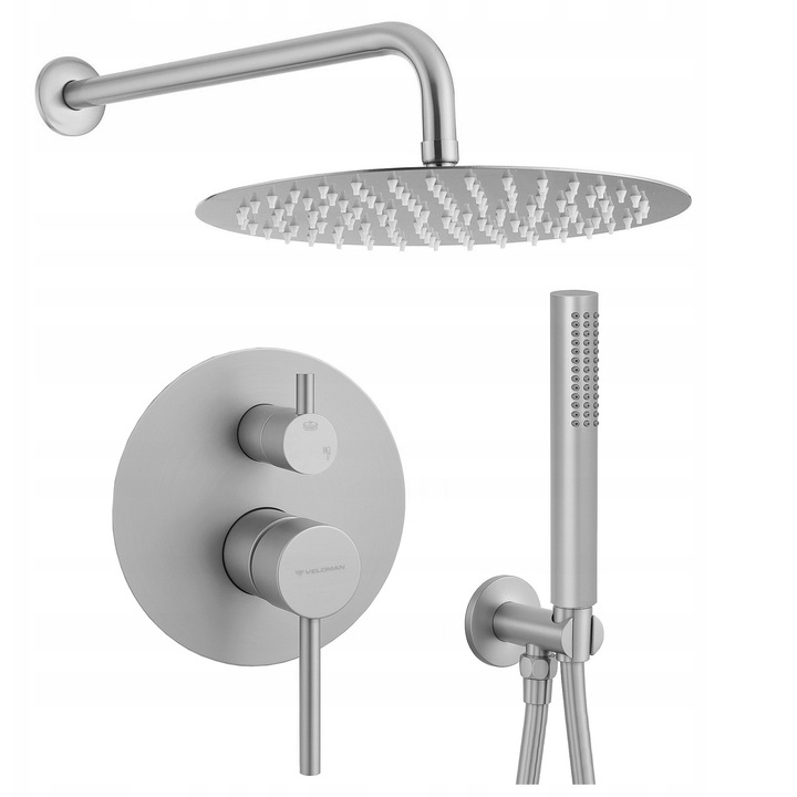 Set de dus Veldman Costa, baterie subtire 2-functionala, dus cu diametru 30x30cm, inox, 150cm