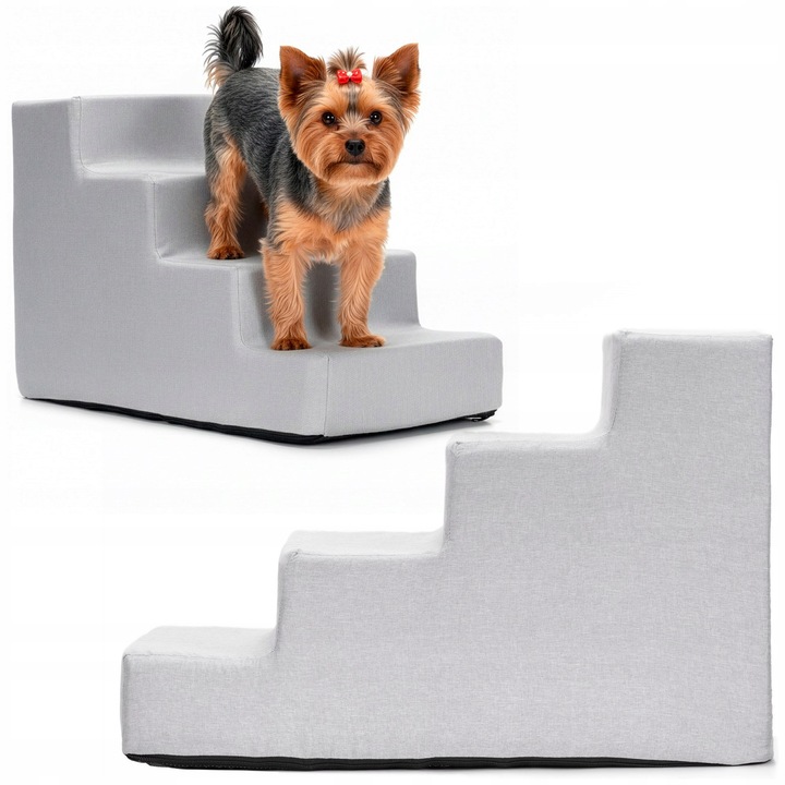 Scari pentru animale, 4 trepte, 40cm, gri
