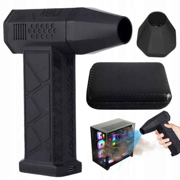 Mini Ventilator Turbo, BEDEE, 3 viteze, 8000mAh, negru, compact