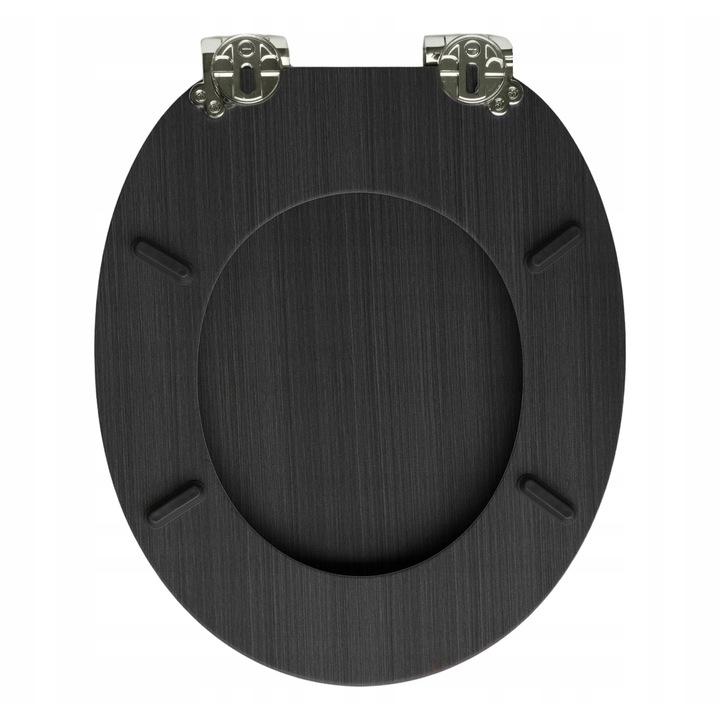 Deska sedesowa Sepio Model 403, MDF, neagra, cu mecanism wolnoopadajacy