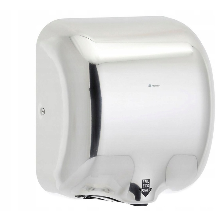 Uscator de maini MERIDA TURBO JET, 1800W, otel polerat, 32x29x17cm, alb/mat/metalizat