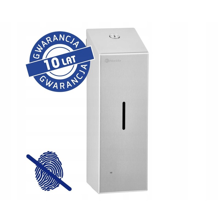 Dispenser automat de sapun spumant Merida, 800 ml, inox mat, sistem anti-amprente, 28x9cm