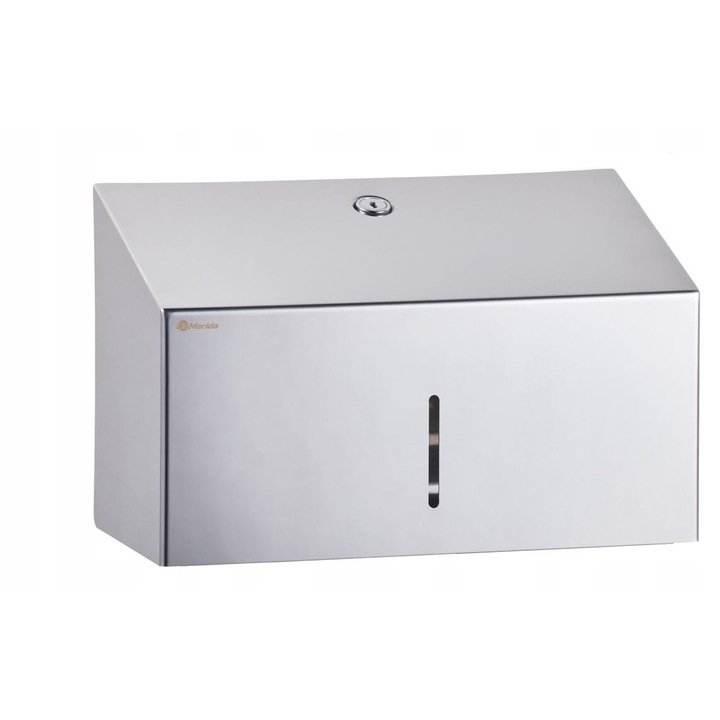Dispenser pentru prosoape de hartie, Merida, capacitate 250 prosoape, 12x25,5x15,5cm, inox polizat
