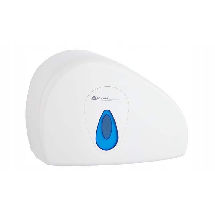 Pojemnik pe hartie igienica set Merida, ABS, alb, 23x34x12,5cm, fereastra albastra