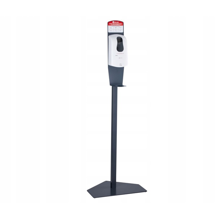 Suport pentru dezinfectant cu dozator automat fara atingere, Merida ONE, metal, gri, 150cm