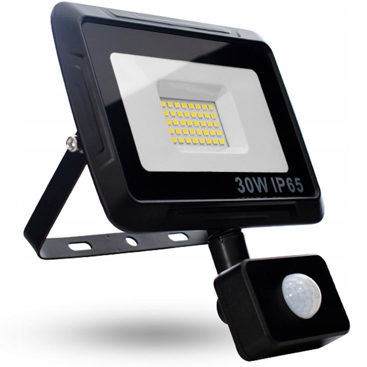 Proiector LED Decorya 30W, IP65, alb rece 6000K, cu senzor de miscare si crepuscular, 2400Lm