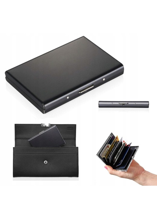 Portofel metalic pentru carduri Tatonka, 6 compartimente, blocare RFID, design elegant