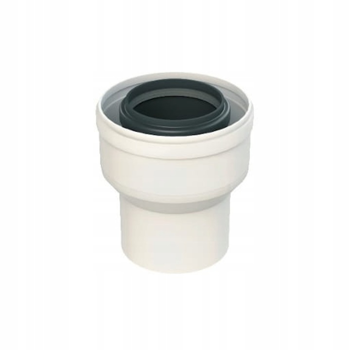 Reductie dubla pentru cazanul condensat 80/125 x 60/100, Almeva, alb, material plastic