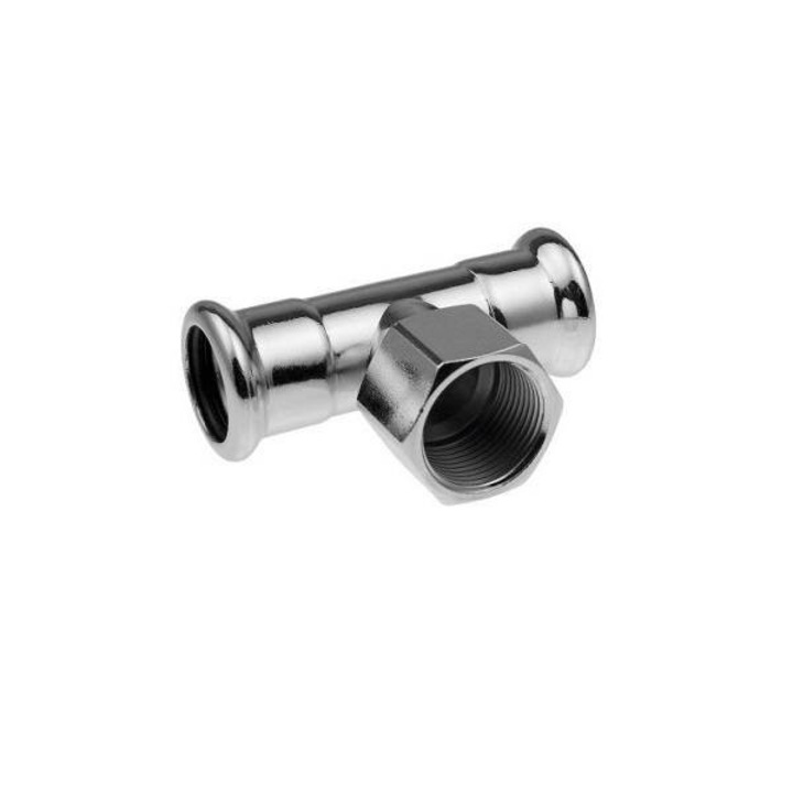 Préselt T-idom 35x35mm, KAN-THERM, acél, korrózióálló, gyors szerelés