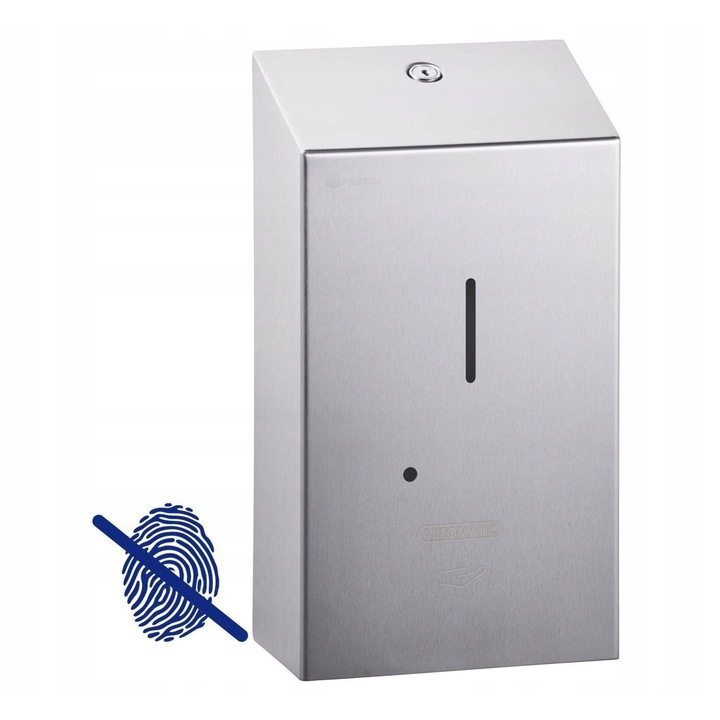 Dispenser automat de sapun, MERIDA, 1000 ml, inox mat, 28,7x17x10cm