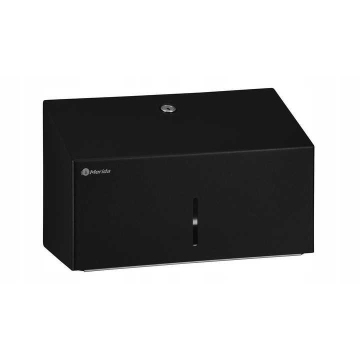 Dispenser pentru prosoape MERIDA ASC201, inox cu finisaj negru, 15,5x25,5x12cm, capacitate 250 prosoape