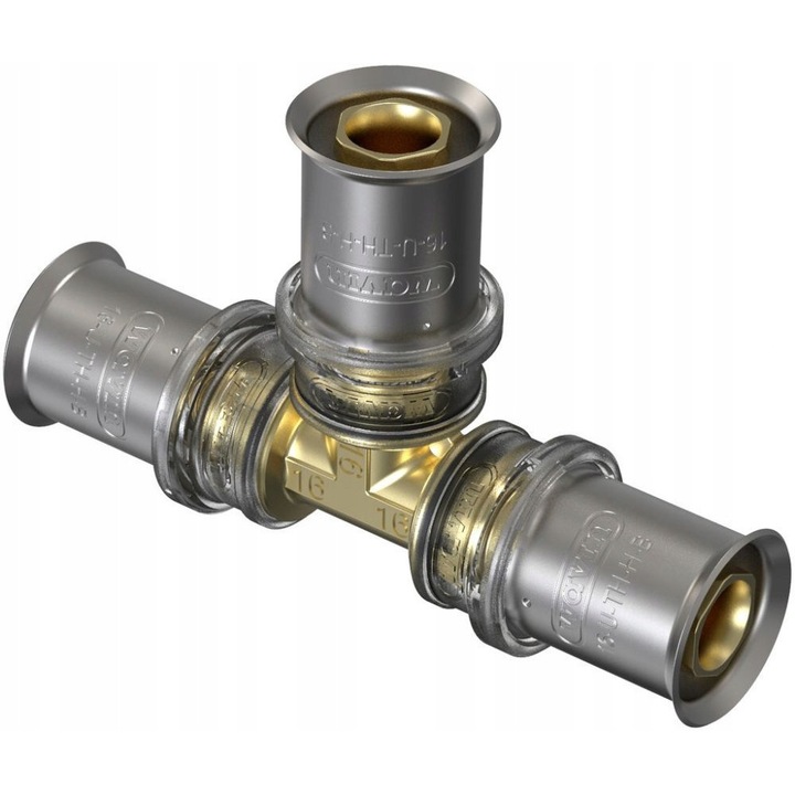 Tigris M5 szorító karmantyús T-idom, 32mm, 3x30.5mm, sárgaréz