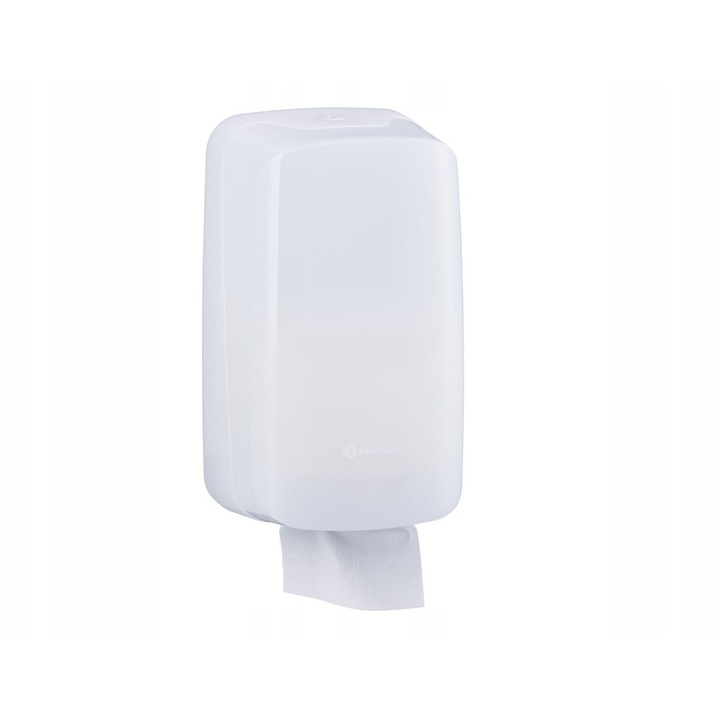 Dispenser pentru hartie igienica in foi Merida Harmony, alb, 29,2x16,8x12,4cm