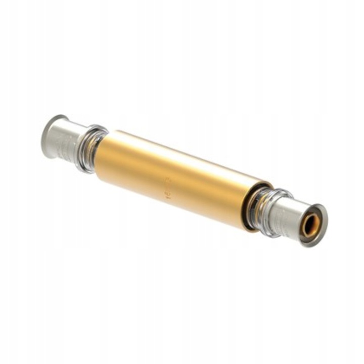 Mufa reparatoare presata pentru teava PEX 16x16 Wavin Tigris M5, cu sistem Acoustic Leak Alert, din alama