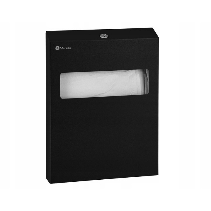 Dispenser Merida STELLA BLACK LINE, 100 suporturi igienice, inox vopsit negru, 29x21,5cm