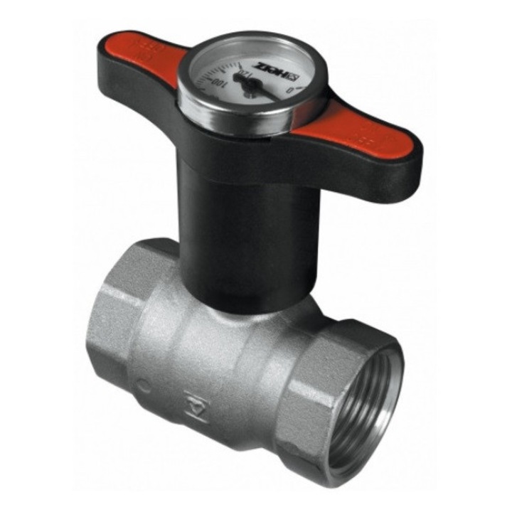Herz Modul golyóscsap piros hőmérővel 3/4" 25bar 110C