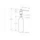 Dozator sapun lichid Merida DWC103 cilindric negru 1000ml 41x8x12.5cm