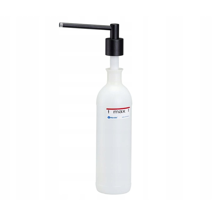 Dispenser de sapun Merida Walec 1000 ml, negru, montare pe blat, inaltime 41 cm