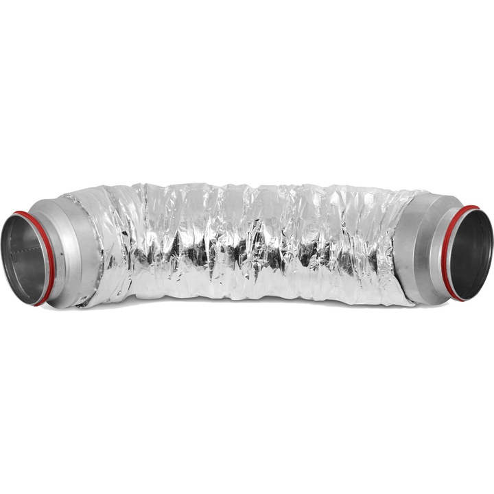 Atenuator zgomot, Heatpex Aduro BL 200 mm, 1 metru, izolatie din vata de sticla, metalic
