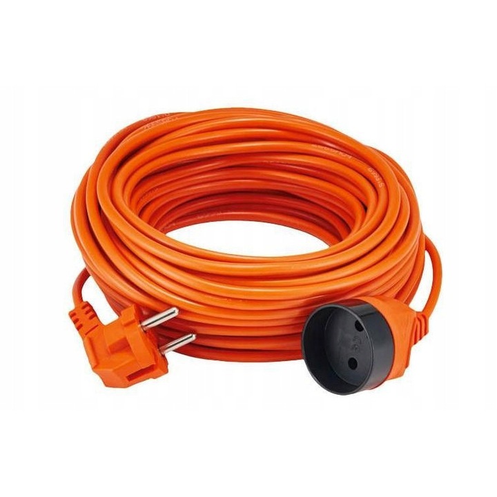 Prelungitor de gradina Elgotech 25m, 1x10A, 2x1mm2, portocaliu