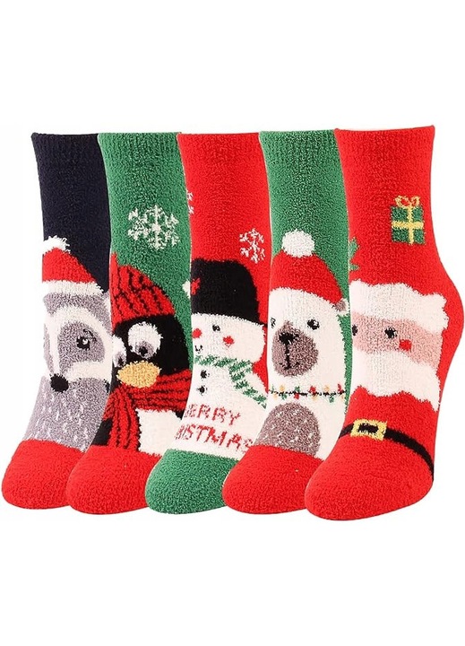 Sosete dama, set 5x, modele vintage, multicolor, universal size