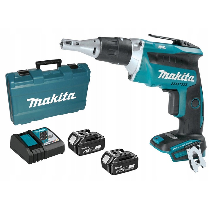Aparat de insurubat cu acumulator Makita DFS452RFE, 18V, 2 acumulatori 3,0Ah, 0-4000 rpm, dimensiuni 251mm, cutie de transport