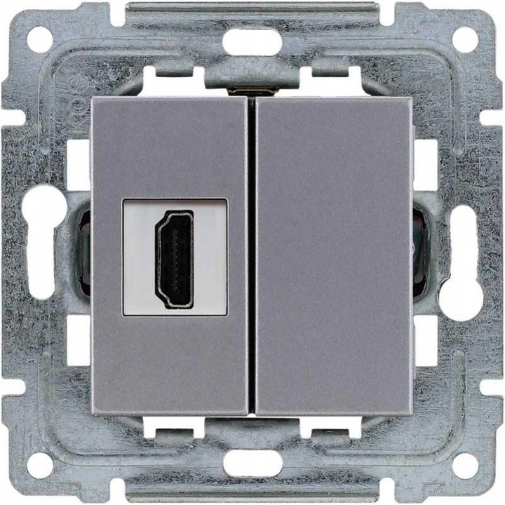 Prize multimedia HDMI DANTE inox, 454150, montaj subtire, IP20