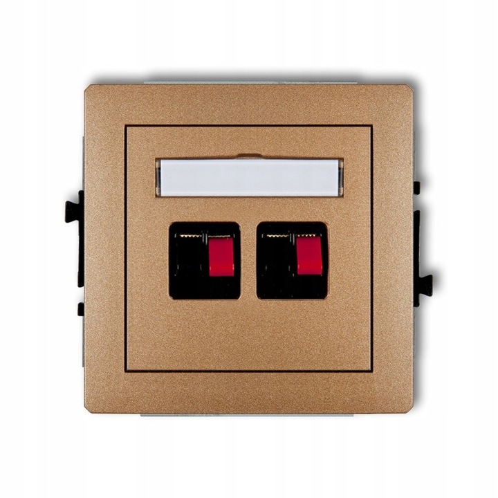 Gniazdo glosnikowe Karlik Deco 8DGG-2, 2,5mm2, zloty metalik, IP20