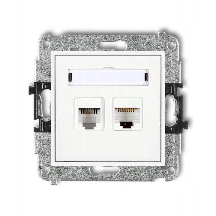 Prize Karlik Mini, gniazdo RJ45, alb, 80x80x6,3mm