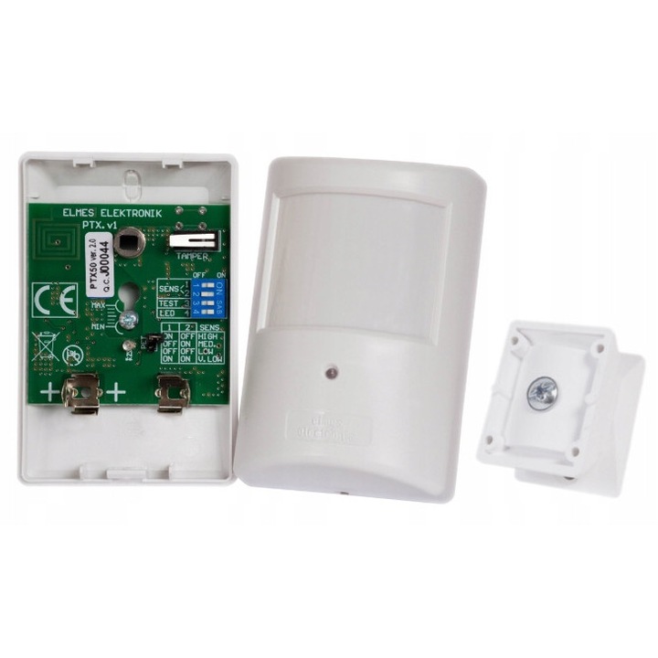 Set detector de miscare wireless Elmes PTX50 cu suport articulat UP1, 95x63x45mm, alb