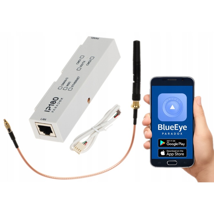 Modul comunicare internet Ethernet/WiFi Paradox IP180, aplicatie BlueEye, 109x30x22mm, 2.4GHz