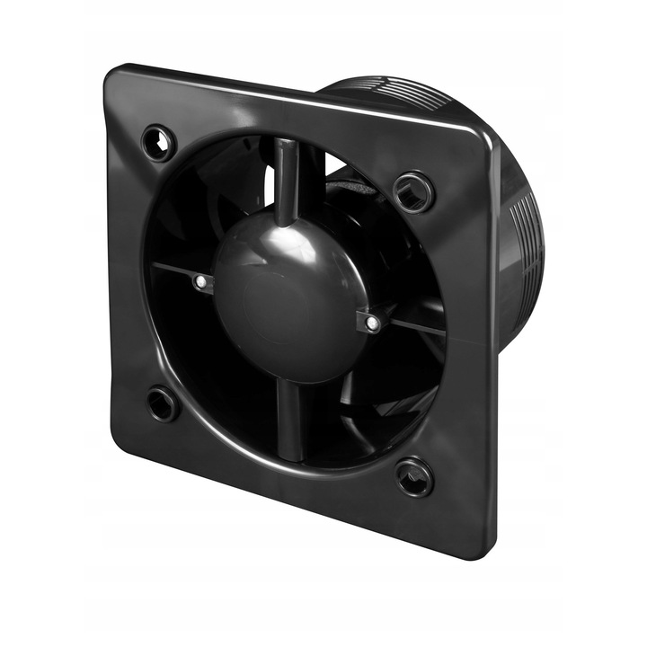 Awenta System+ fürdőszobai ventilátor, fi125mm, fekete színű, golyóscsapágyas, csendes működés