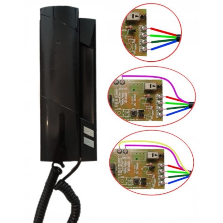 Proel PA-456/B kaputelefon, analóg, 4-6 vezetékes, fekete, 85x210x50mm, 1 db-os készlet.