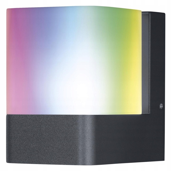 CUBE kültéri LED fali lámpa, 9,5W, RGB többszínű, 3000K, 110x80x116mm, komplett szerelőkészlet