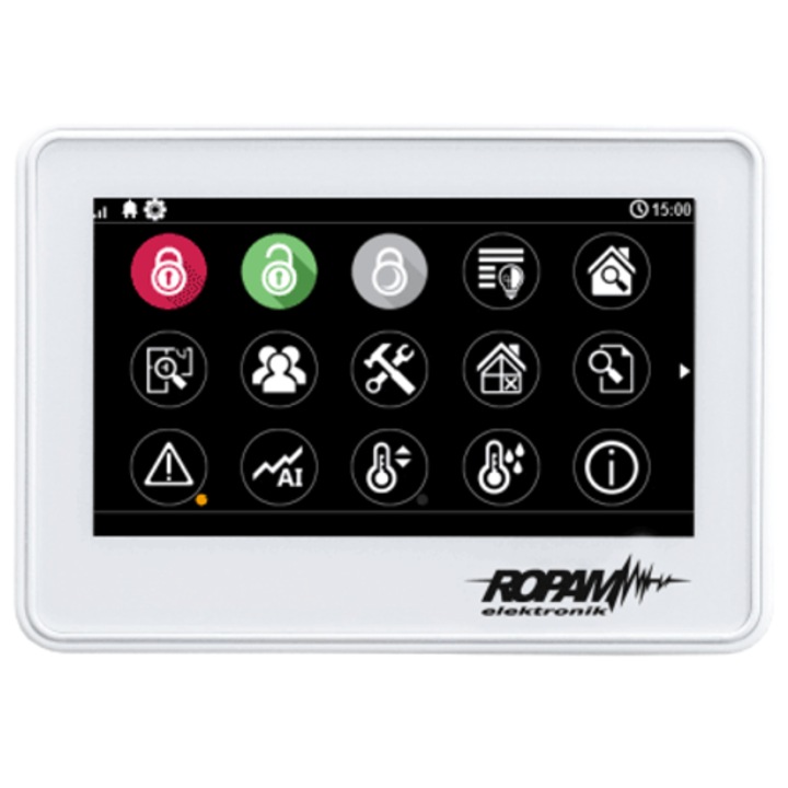 Sistem alarm Ropam NeoGSM-IP-PS, GSM, WiFi, set complet, 264x253x85mm, alb