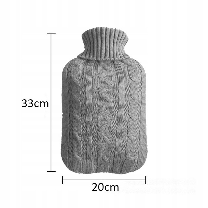 Set 2x Termofor 2L cu Sweter, ARSA GO, gri, 33x20x3cm