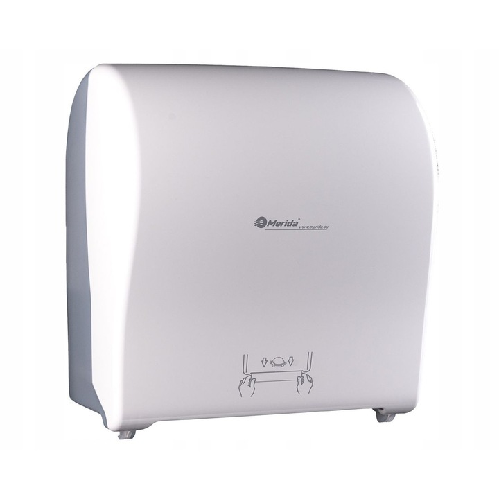 Dispenser mecanic pentru prosoape de hartie MERIDA MAXI, alb mat, 34x31x20,5cm