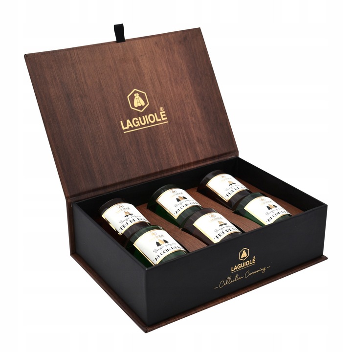 Set 6 lumanari parfumate WOOD FIRE, Laguiole, sticla, aroma foc de lemne, 4.7x4.7x5.8cm