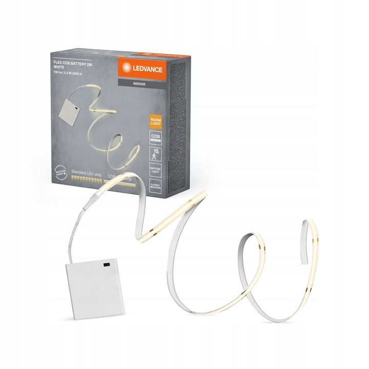 Benza LED 3.3W 3000K Meleg fehér 2m, elemes, Ledvance