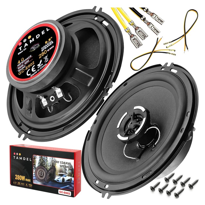 Set difuzoare auto 165mm TAMDEL GC-E602 280W, 2-drozne, neodym, 6,5"