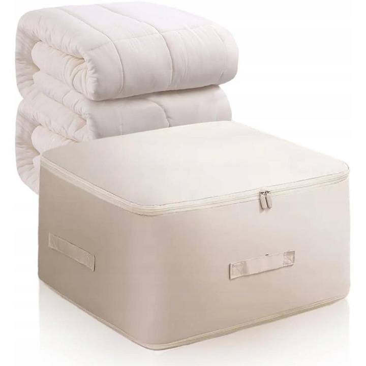 Set 2x Organizatoare Compresie pentru Imbracaminte XL, Bej, 52x42x60cm