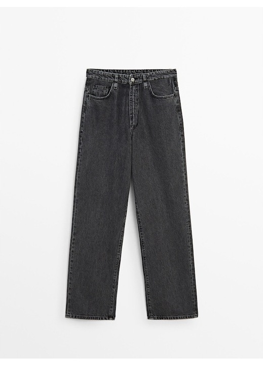 Blugi dama, Massimo Dutti, bumbac/lyocell, negru, 38 EU